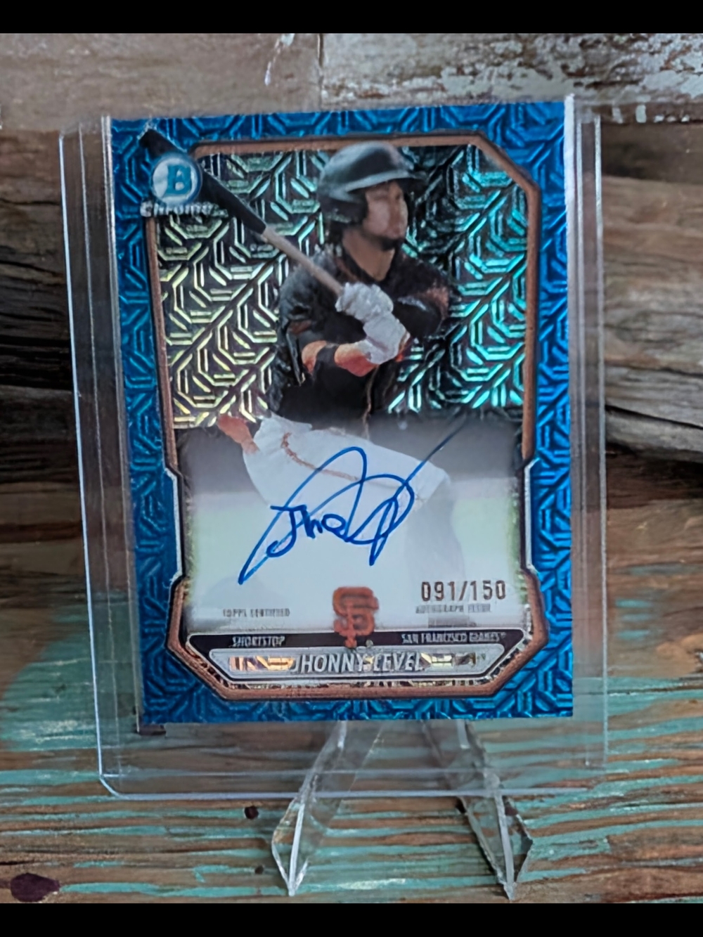 2026 Bowman Chrome Jhonny Level Blue Mojo Refractor 091/150